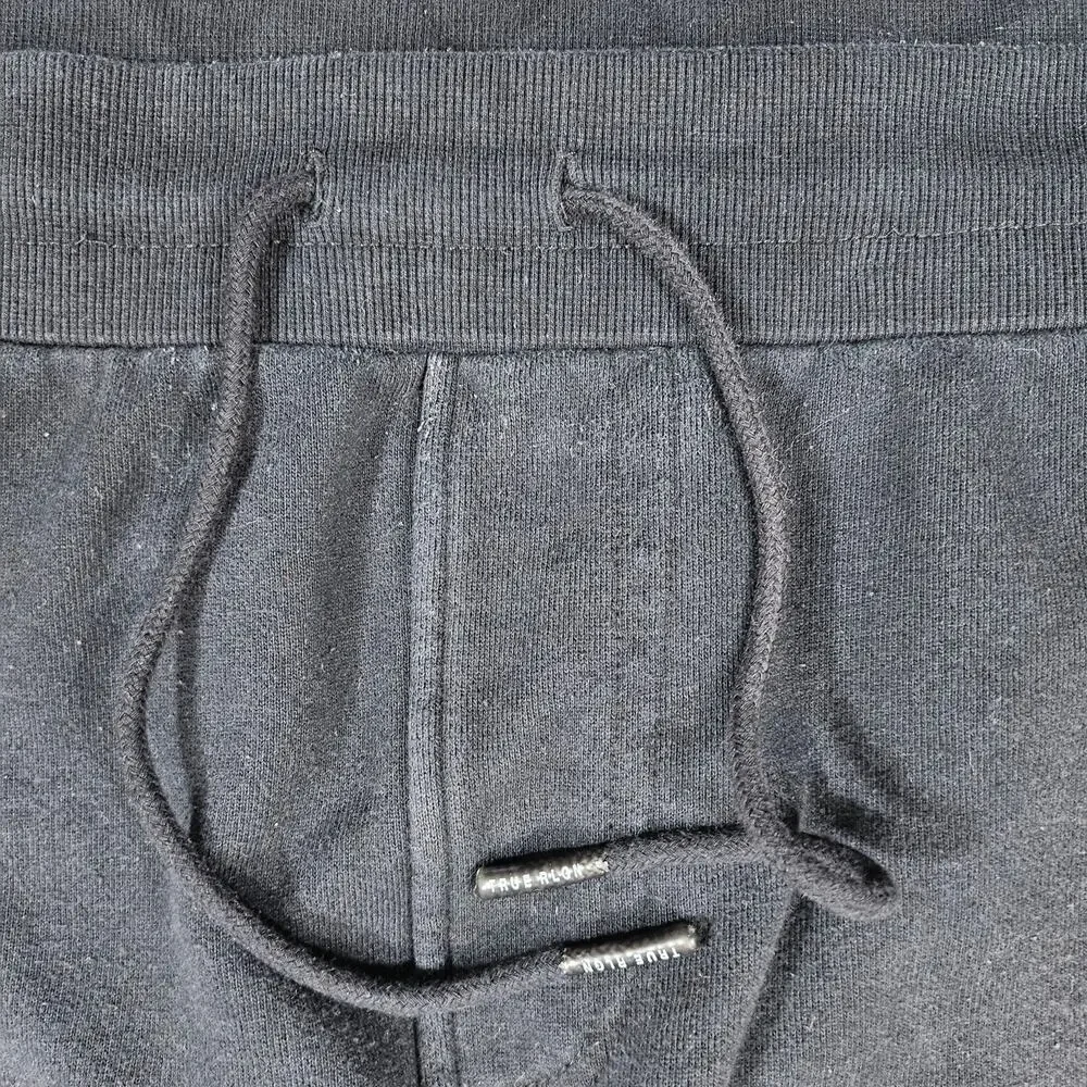 TRUE RELIGION MEN’S JOGGER SWEATPANTS – SIZE XXL – BLACK – CLASSIC LOGO PRINT